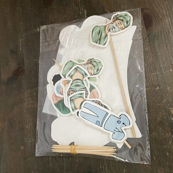 Nurse Happy Birthday Bundle Nursing Banner Cake Cupcake Toppers - Picture 4 of 4